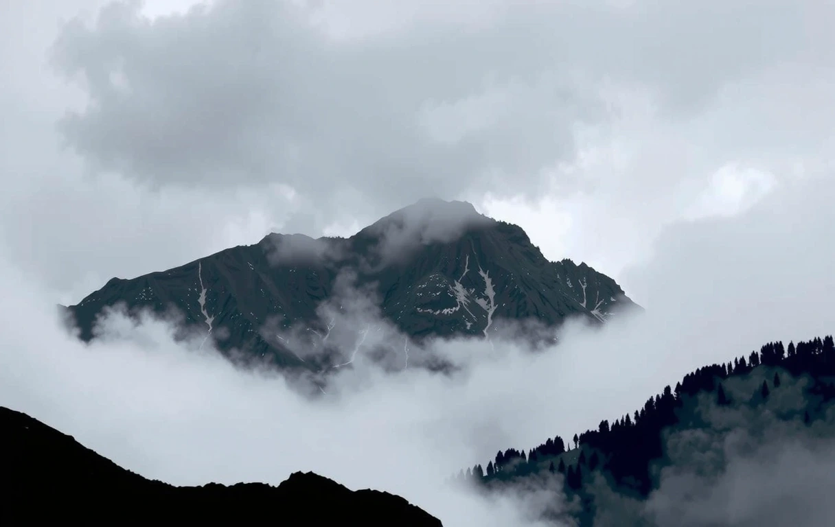 Alpine Nebellandschaft